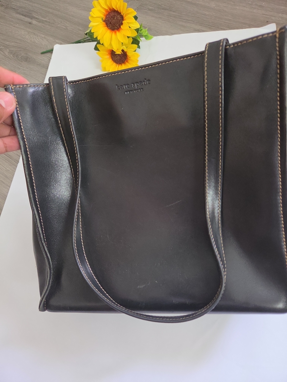 kate spade Black Leather Tote Bag - Picture 2 of 7